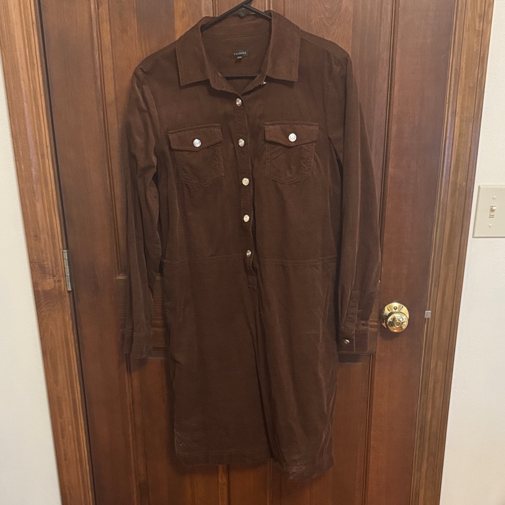 Talbots Ribbed Knit Top in Deep Brown